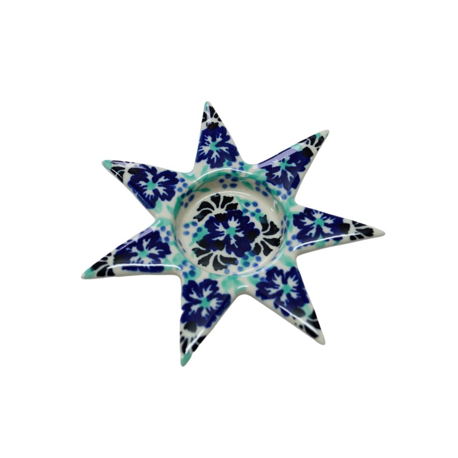 Ceramiczny świecznik gwiazda Ceramika Bolesławiec