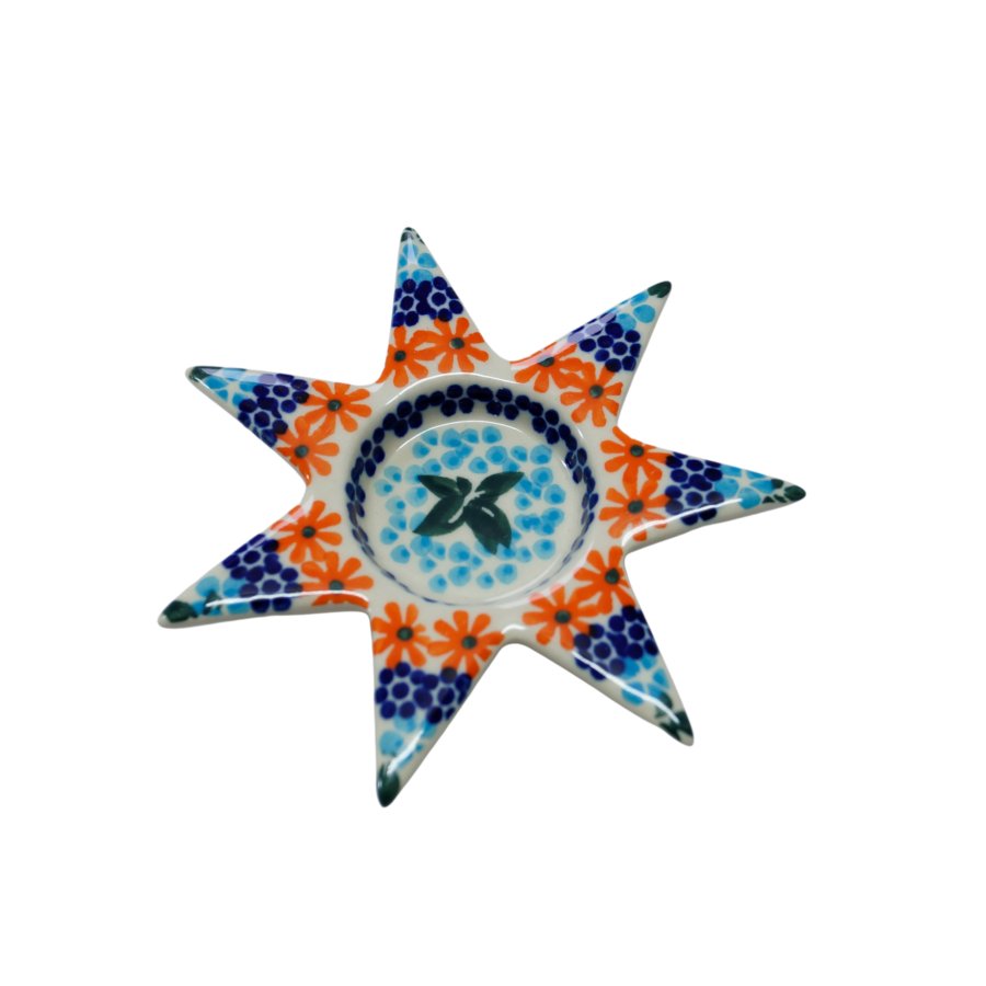 Ceramiczny świecznik gwiazda Ceramika Bolesławiec