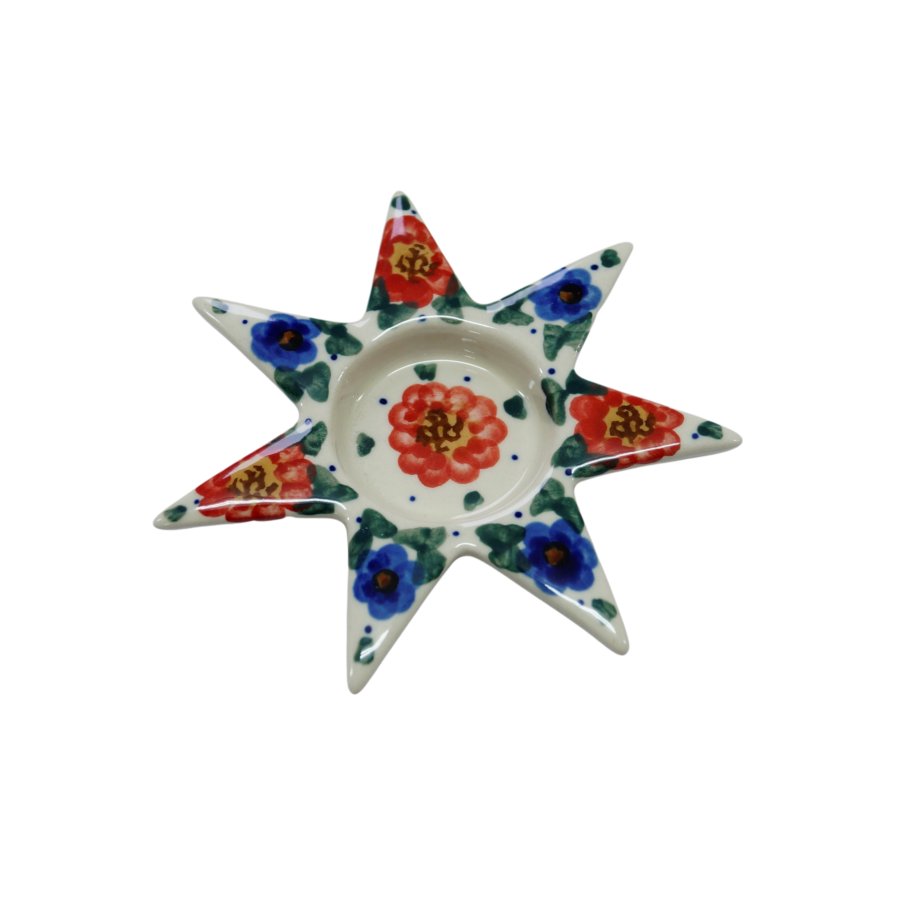 Ceramiczny świecznik gwiazda Ceramika Bolesławiec