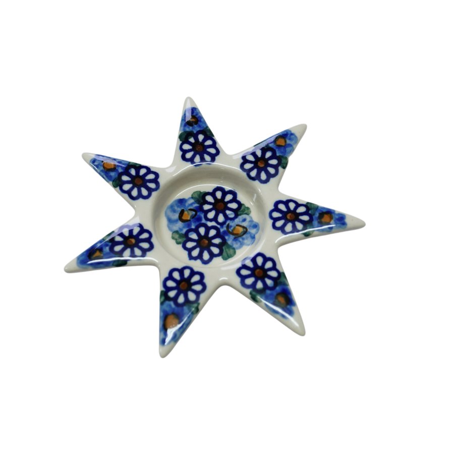 Ceramiczny świecznik gwiazda Ceramika Bolesławiec