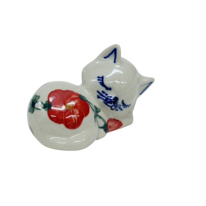 Ceramiczny kotek spioch Ceramika Bolesławiec