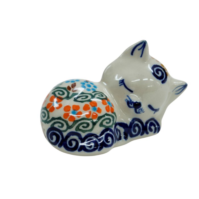 Ceramiczny kotek spioch Ceramika Bolesławiec