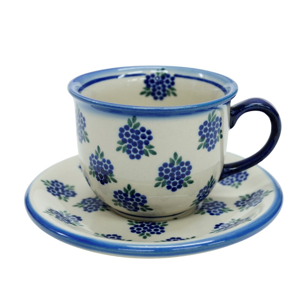 Ceramiczna filiżanka ze spodkiem Ceramika Bolesławiec