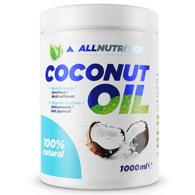 Фото - Вітаміни й мінерали AllNutrition Coconut Nierafinowany Olej, 1000 ml 