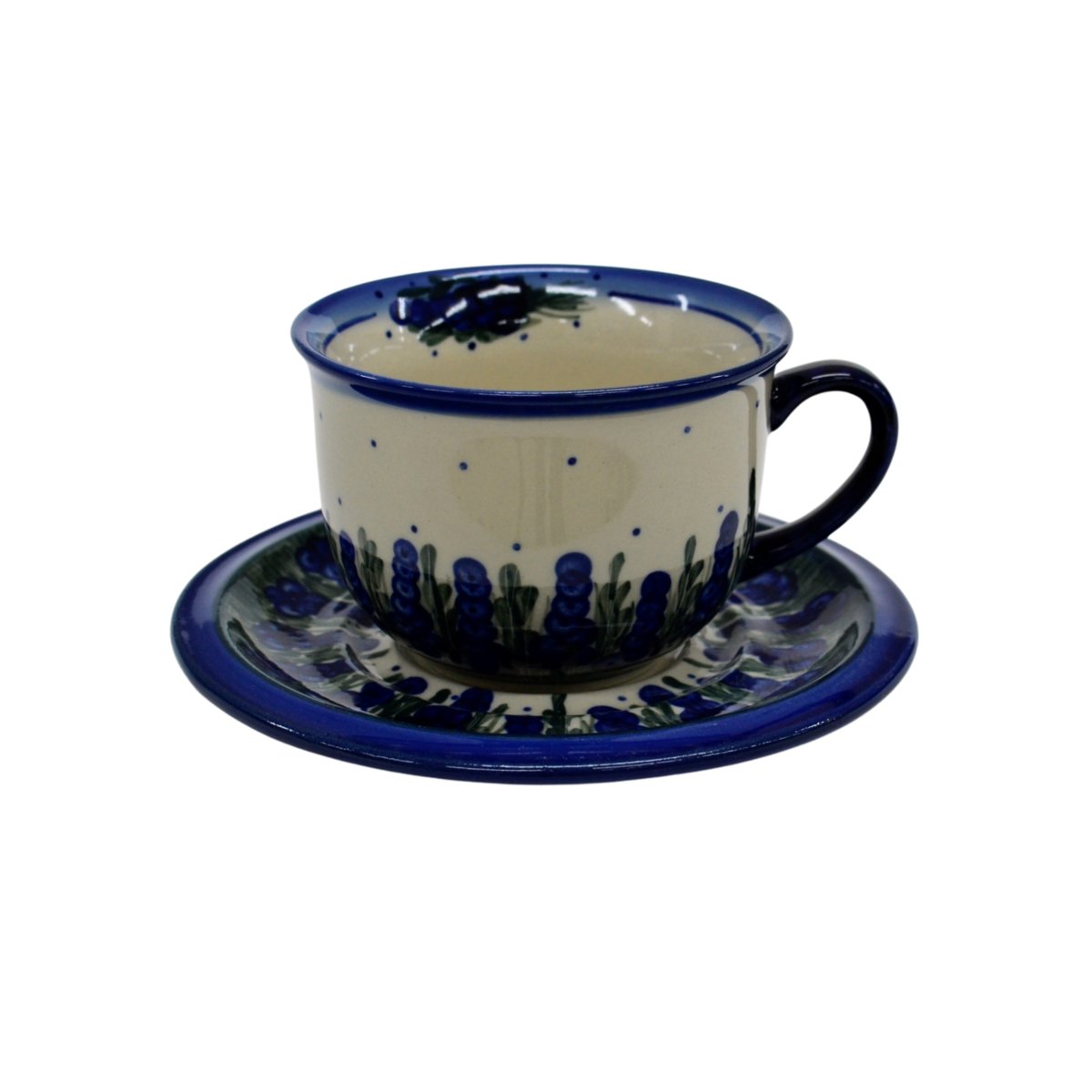 Ceramiczna filiżanka i spodek Ceramika Bolesławiec