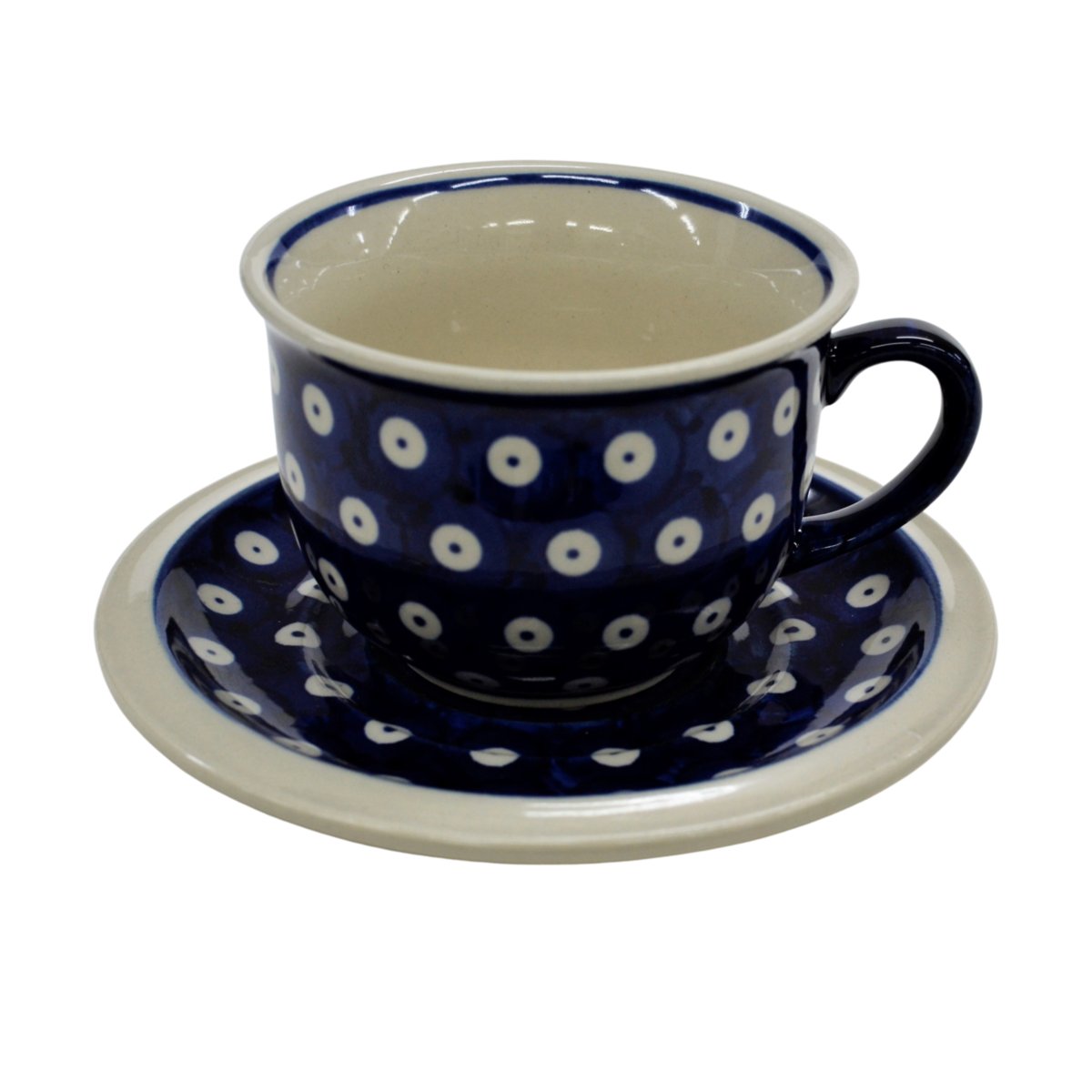 Ceramiczna filiżanka i spodek Ceramika Bolesławiec