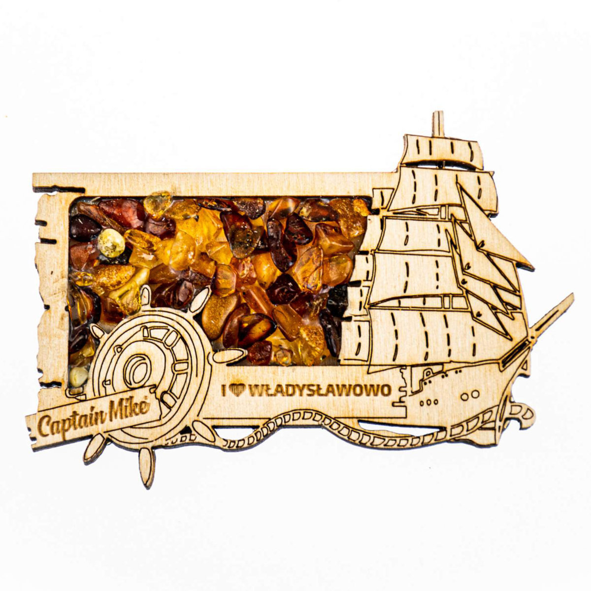 Magnes Z Bursztynem Na Lodówkę I Love Władysławowo