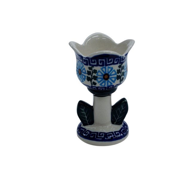 Ceramiczny świecznik tulipan Ceramika Bolesławiec