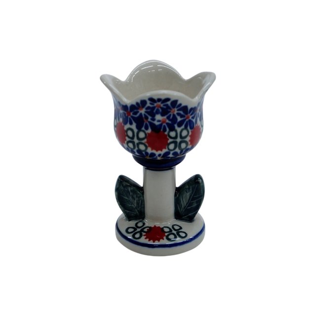 Ceramiczny świecznik tulipan Ceramika Bolesławiec
