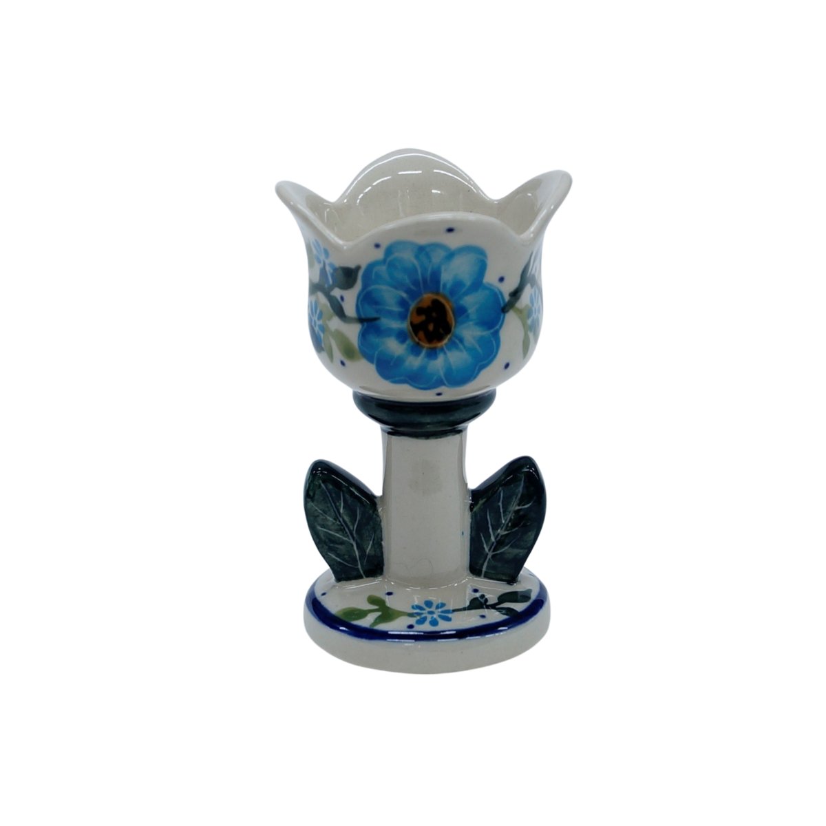 Ceramiczny świecznik tulipan Ceramika Bolesławiec