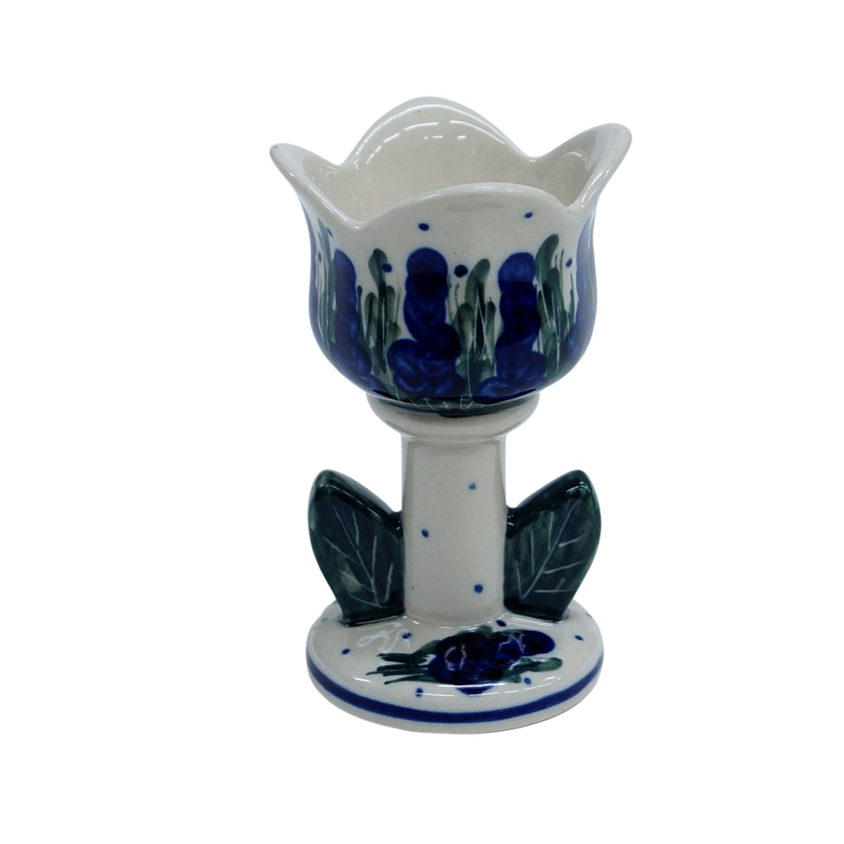 Ceramiczny świecznik tulipan Ceramika Bolesławiec