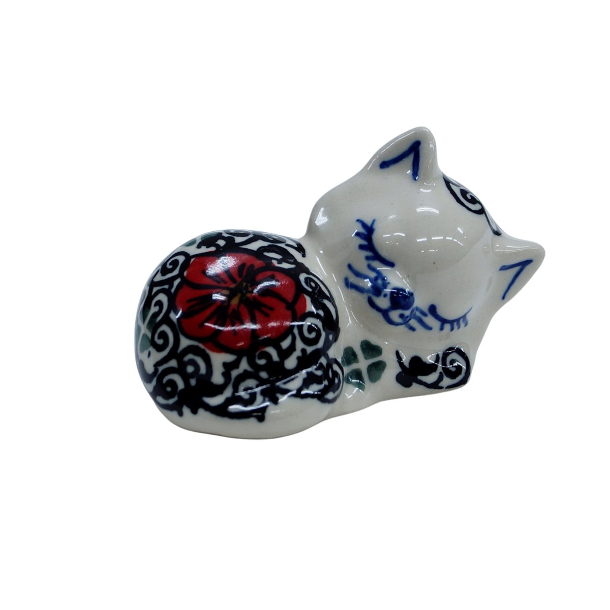 Ceramiczny kotek spioch Ceramika Bolesławiec