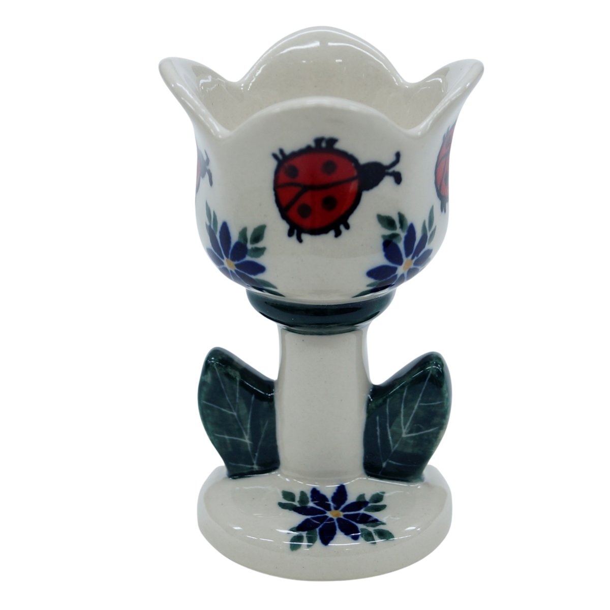Ceramiczny świecznik tulipan Ceramika Bolesławiec