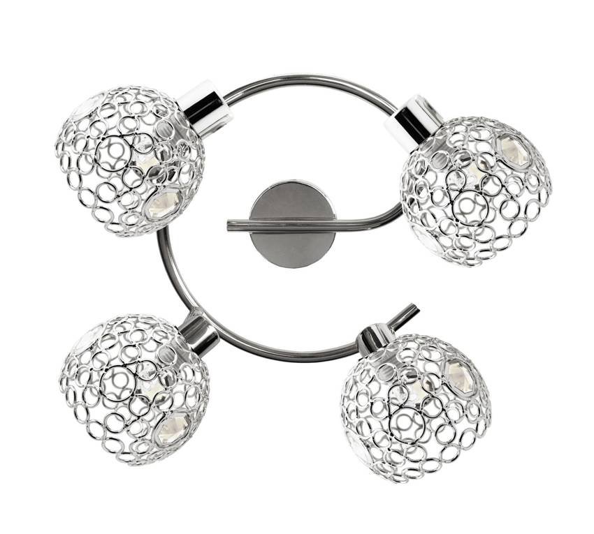 Candellux Kryształowy plafon sufitowy LAMPA ścienna OPRAWA spot ARON 98-12340 Chrom przezroczysty