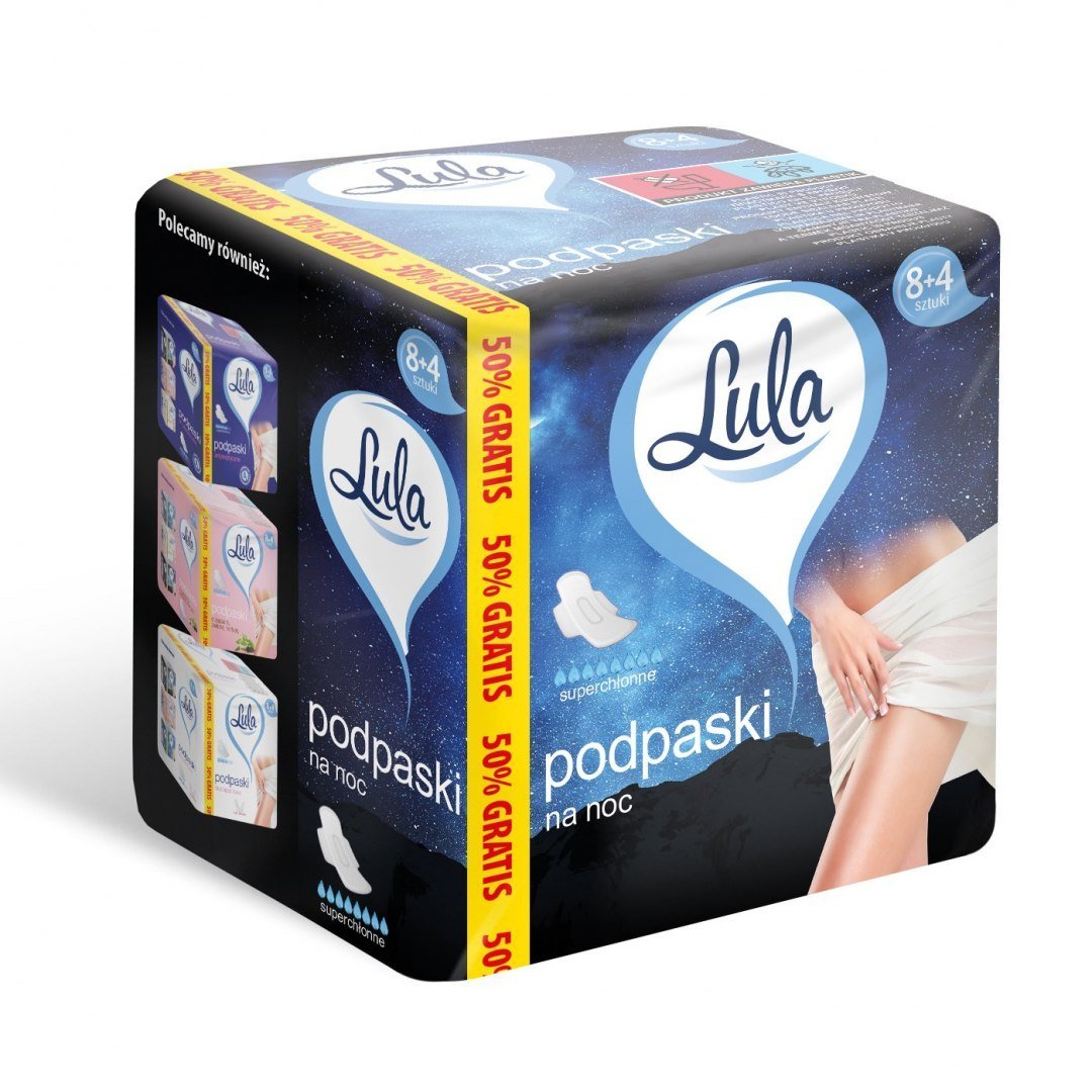 Lula Podpaski Higieniczne Bezzapachowe NOC 12 szt
