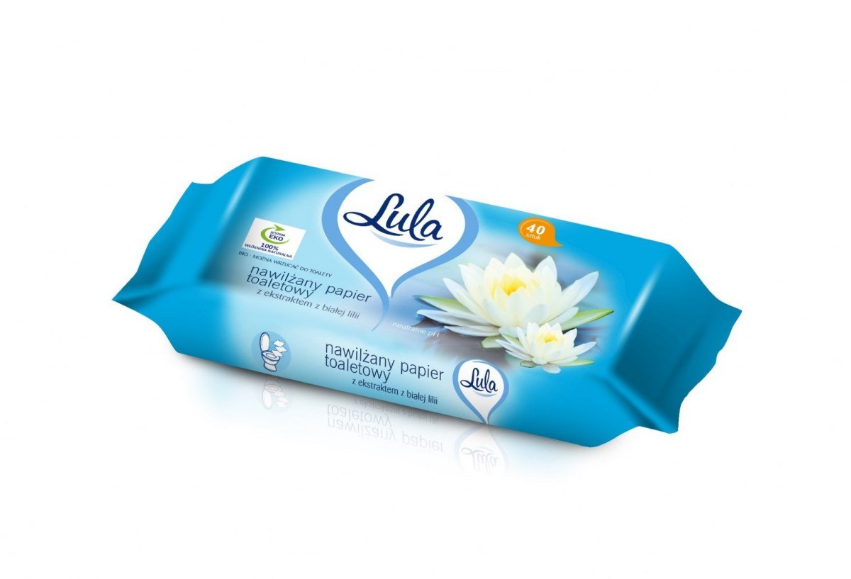 Nawilżany Papier Toaletowy Biała Lilia 40szt LuLa