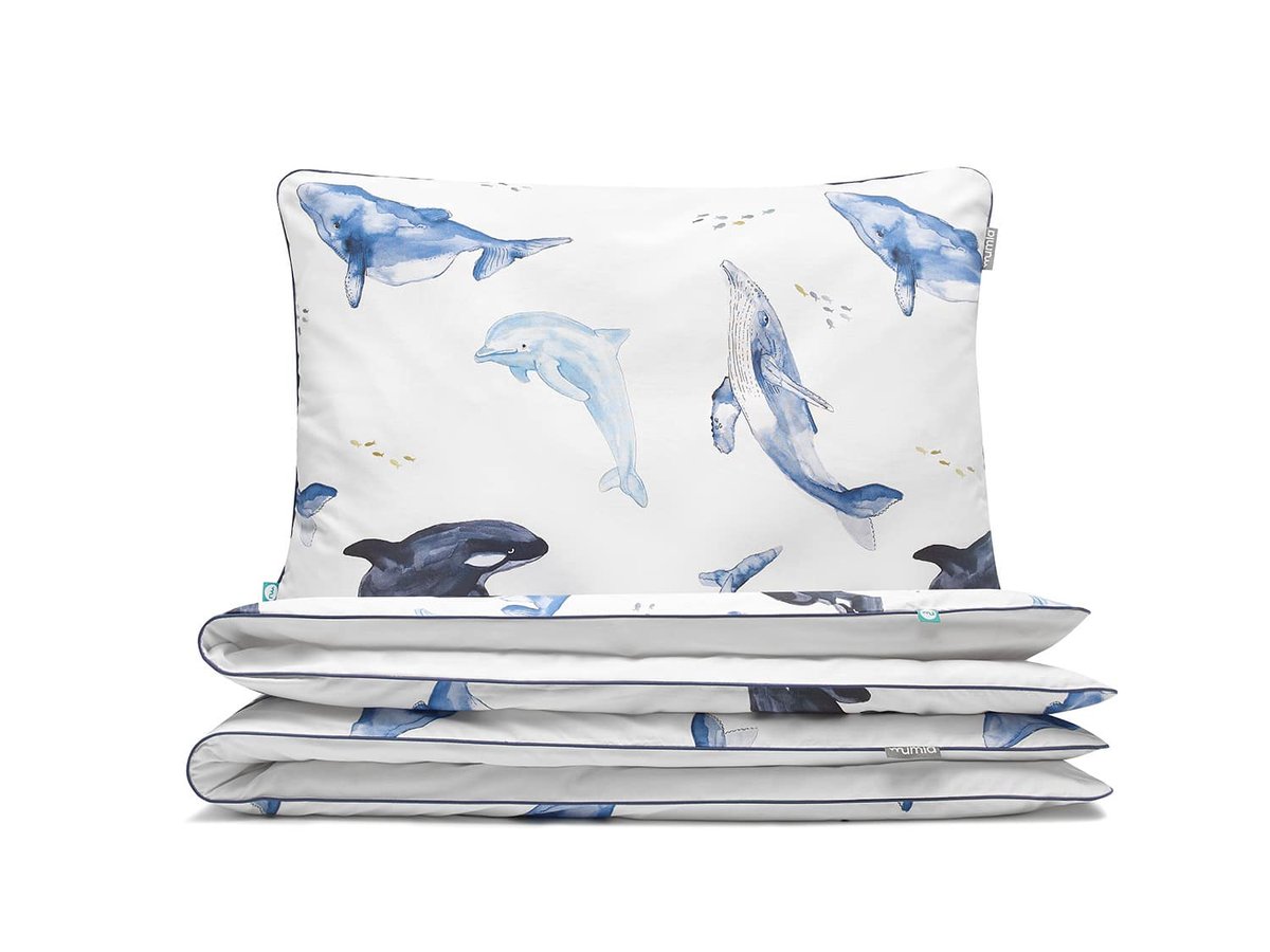 pościel wieloryby 140x200 cm + 1x 60x50 cm