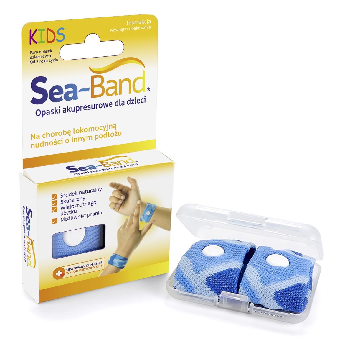 SALUS INTERN Sea-band opaska przeciw mdłościom dla dzieci x 2 szt niebieska