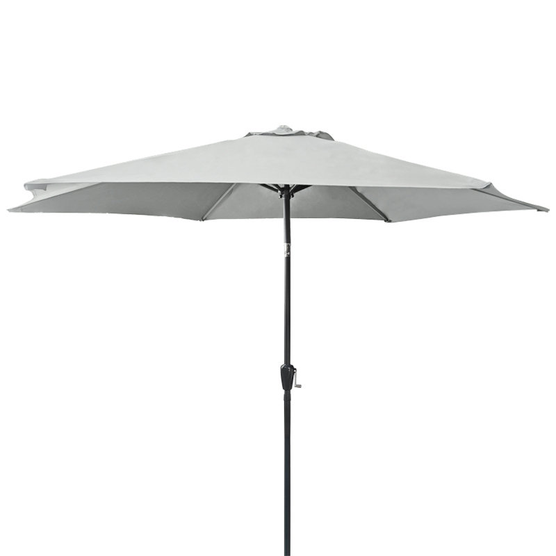 Duży Składany Regulowany Parasol Ogrodowy 300Cm Jasny Szary