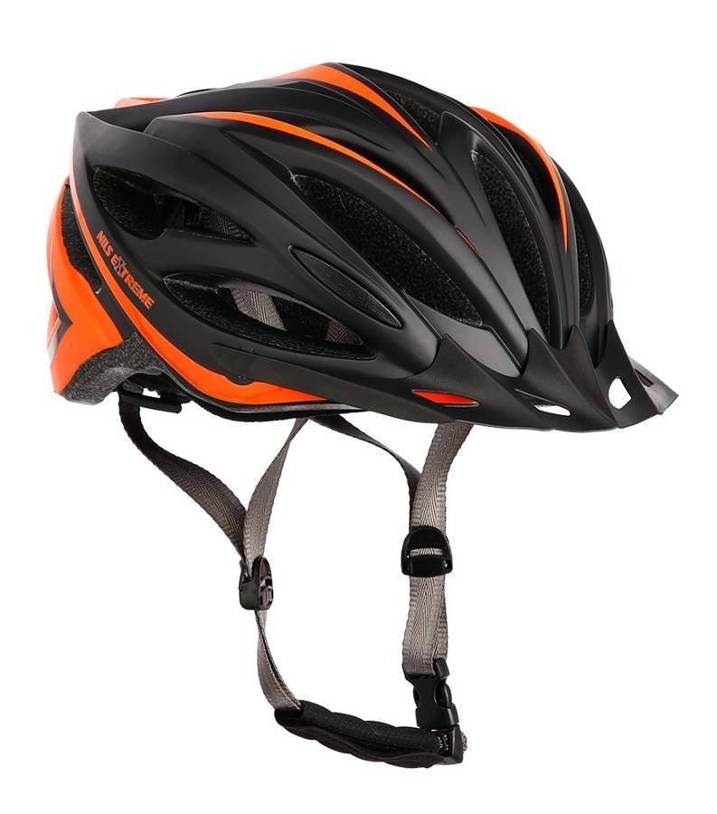 Kask rowerowy NILS EXTREME MTW202 Czarno-pomarańczowy  rozmiar M)