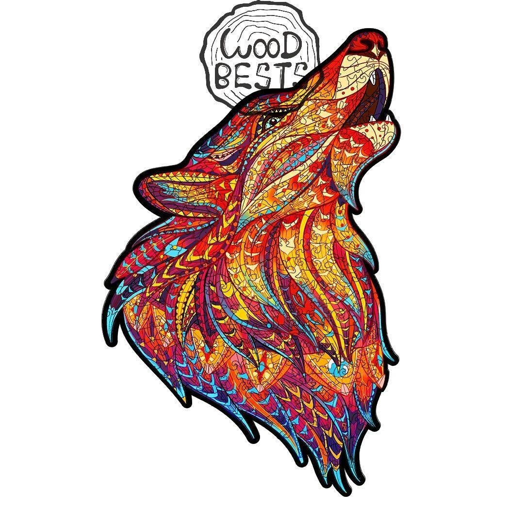 Drewniane Puzzle Zew Wilka A4