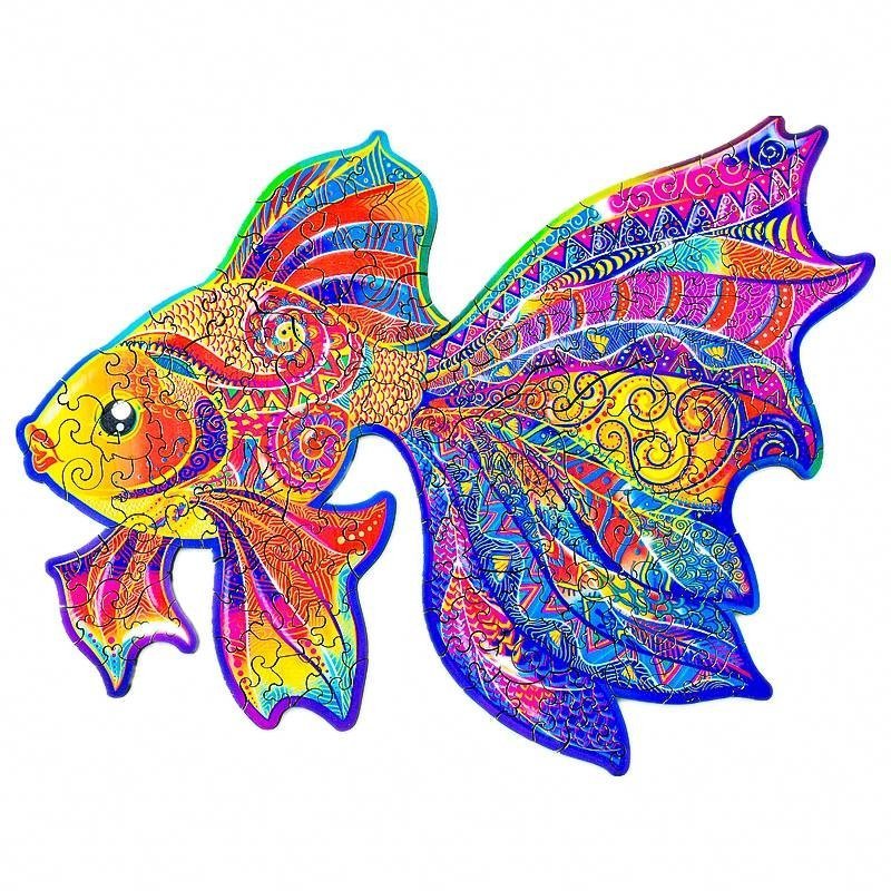 Drewniane Puzzle Piękna Złota Rybka A3