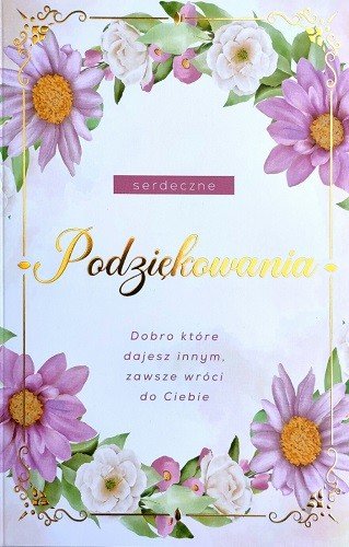 Kartka Na Podziękowania Z Mottem I Życzeniami 2K93