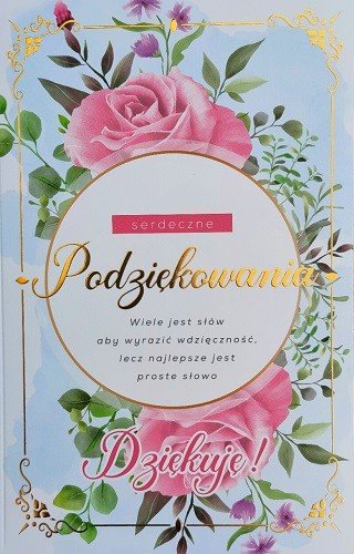 Kartka Podziękowania Z Mottem Bez Życzeń 2K92