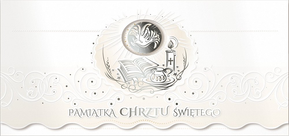 Kartki Na Chrzest Pięknie Zdobione Dch1