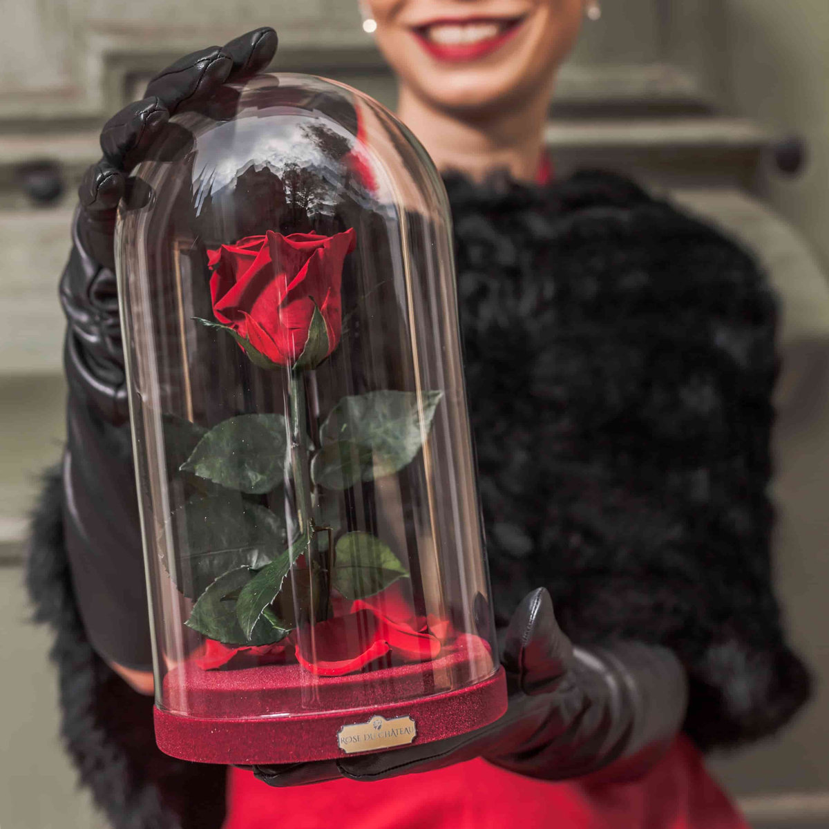Czerwona Wieczna Róża w Szkatułce Beauty & The Beast / Rose du Château