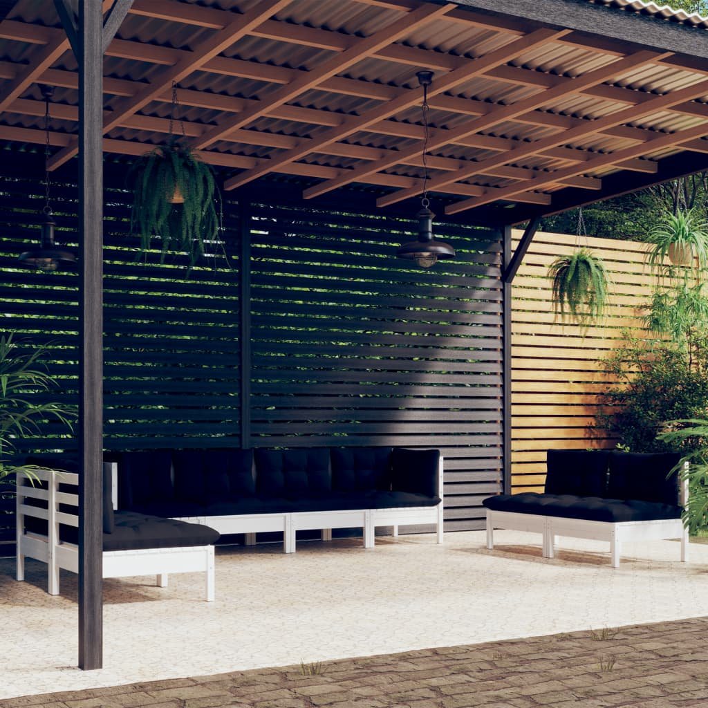 8-cz. zestaw wypoczynkowy do ogrodu, z poduszkami, lita sosna