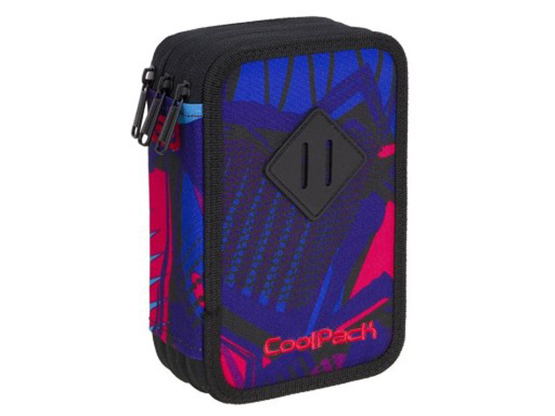 CoolPack Potrójny piórnik z wyposażeniem Jumper 3 CRAZY PINK ABSTRACT A446