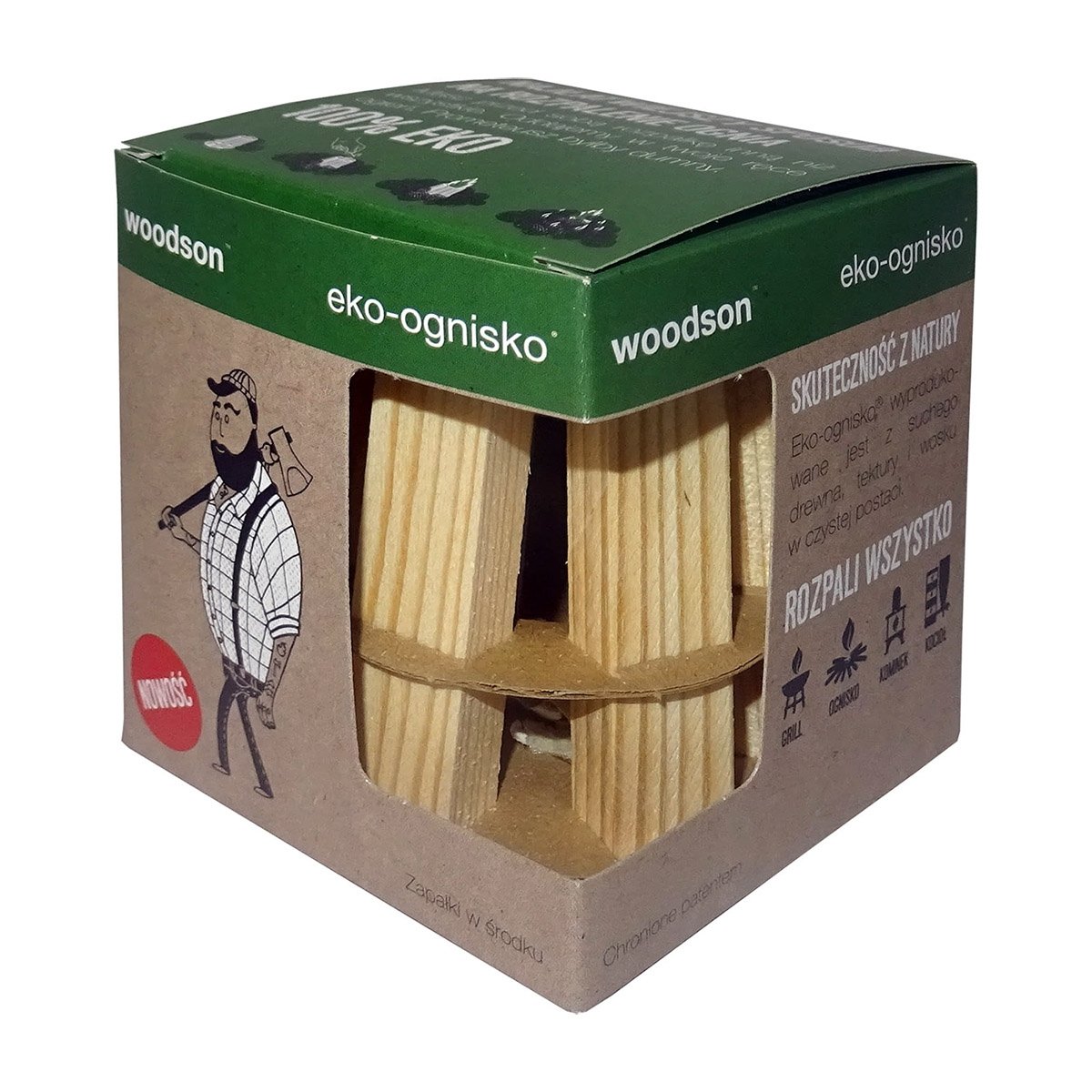 Vebi Podpałka do kominka, grilla, pieca. Eko-ognisko ekologiczna rozpałka 1szt.