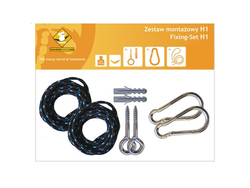 Zestaw montażowy H1_1 do hamaków, czarny koala/zh1_1_16