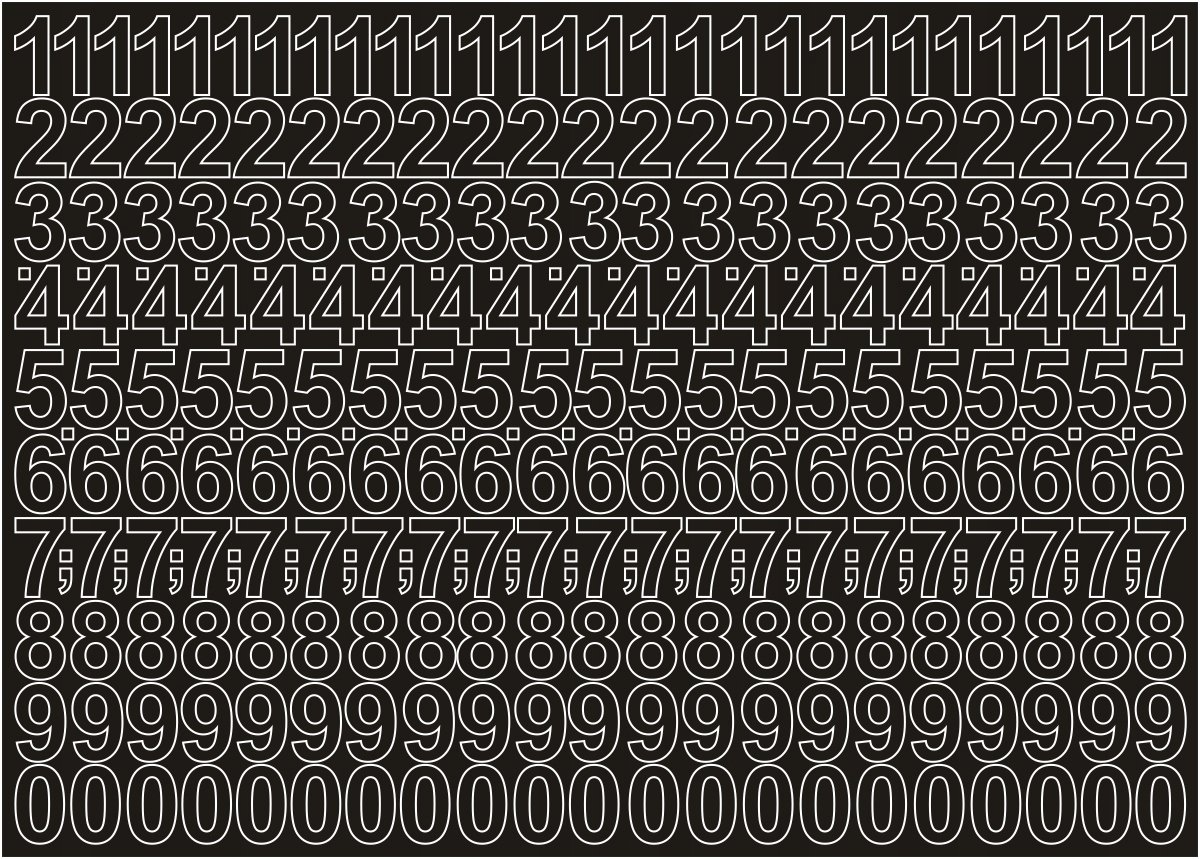 Cyfry Samoprzylepne 2,5cm 276 Znaków Czarne