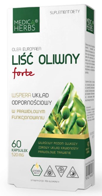 MEDICA HERBS Liść oliwny Forte (Układ odpornościowy) 60 Kapsułek