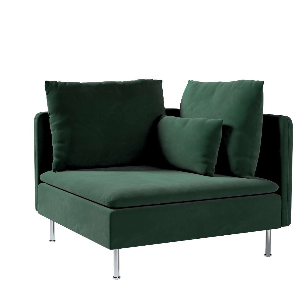 Dekoria pl pl Pokrowiec na sekcję narożną Söderhamn ciemny zielony 99 x 99 x 83 cm Velvet 1008-704-25