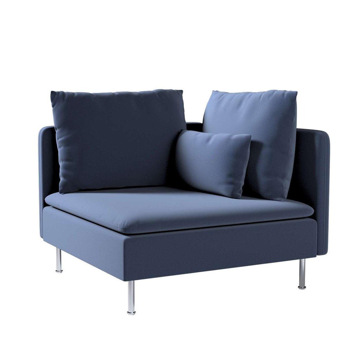 Dekoria pl pl Pokrowiec na sekcję narożną Söderhamn granatowy welwet 99 x 99 x 83 cm Ingrid 1008-705-39