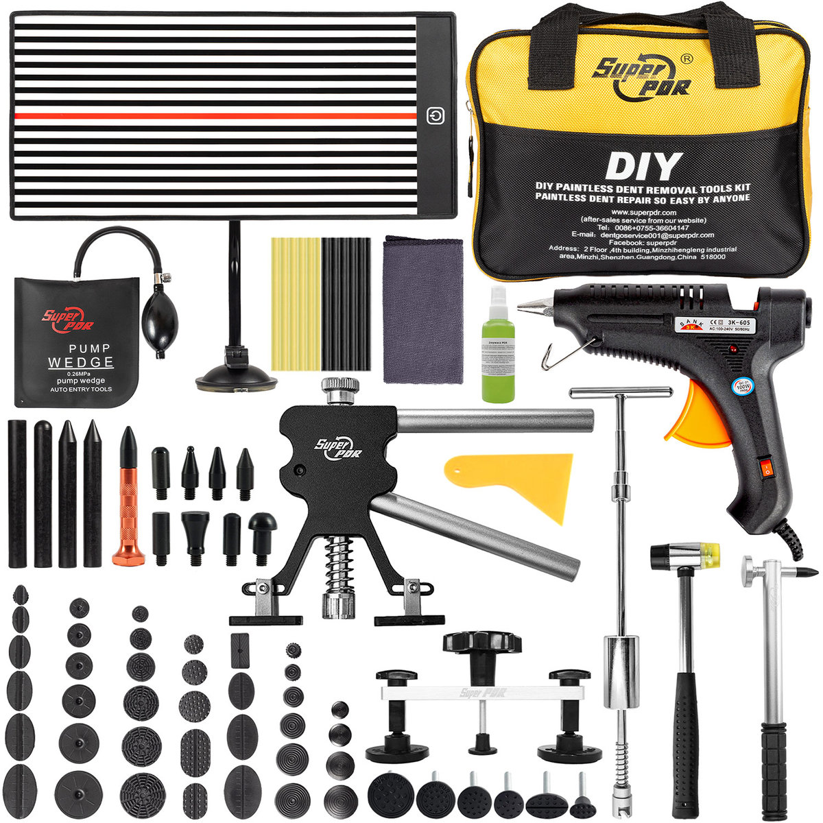 Zestaw Naprawczy PDR Duży Zestaw Narzędzi do Usuwania Wgnieceń Samochodu 70 Elementów