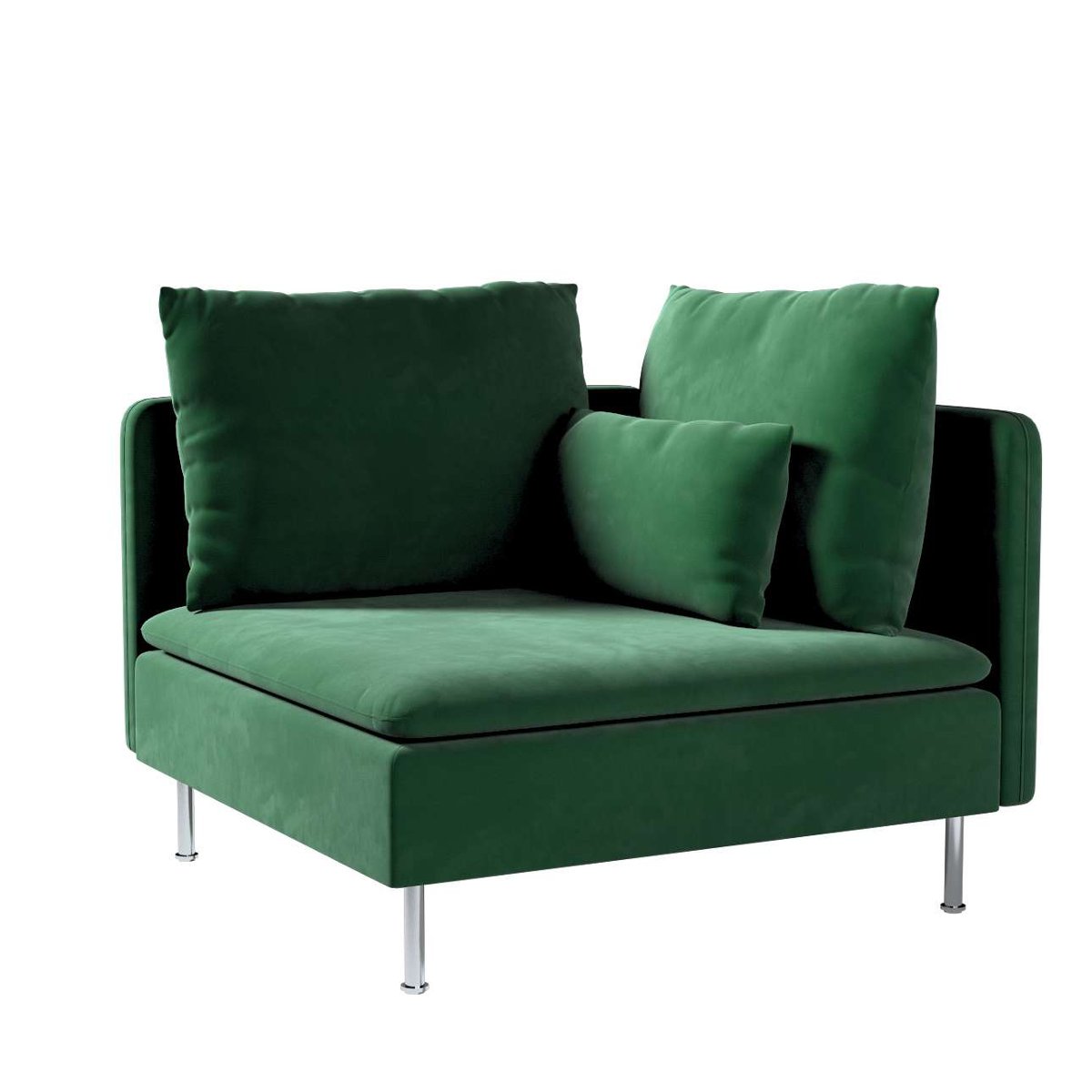 Dekoria pl pl Pokrowiec na sekcję narożną Söderhamn butelkowa zieleń 99 x 99 x 83 cm Velvet 1008-704-13