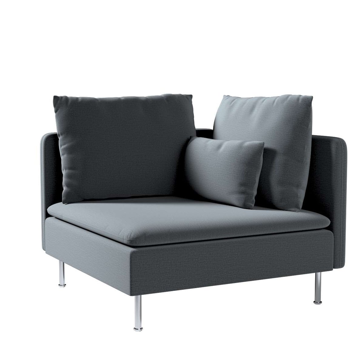 Dekoria pl pl Pokrowiec na sekcję narożną Söderhamn grafitowy welwet 99 x 99 x 83 cm Ingrid 1008-705-43