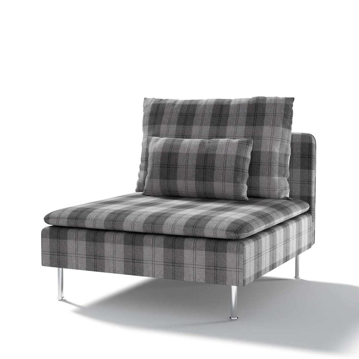 Dekoria pl pl Pokrowiec na moduł Söderhamn 1-osobowy krata szaro-grafitowa 93 x 99 x 83 cm Edinburgh 1007-115-75