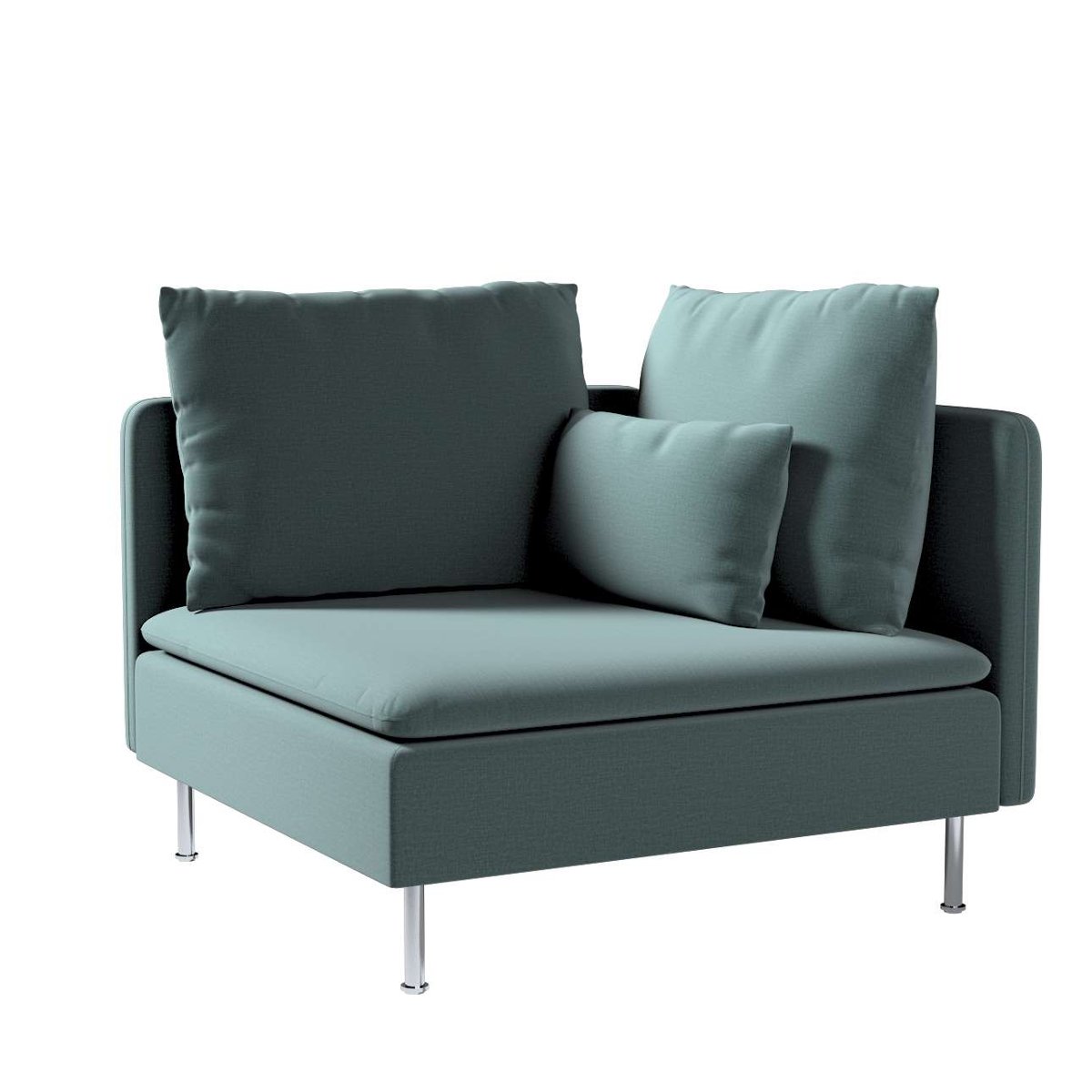 Dekoria pl pl Pokrowiec na sekcję narożną Söderhamn zgaszony szmaragd welwet 99 x 99 x 83 cm Ingrid 1008-705-36