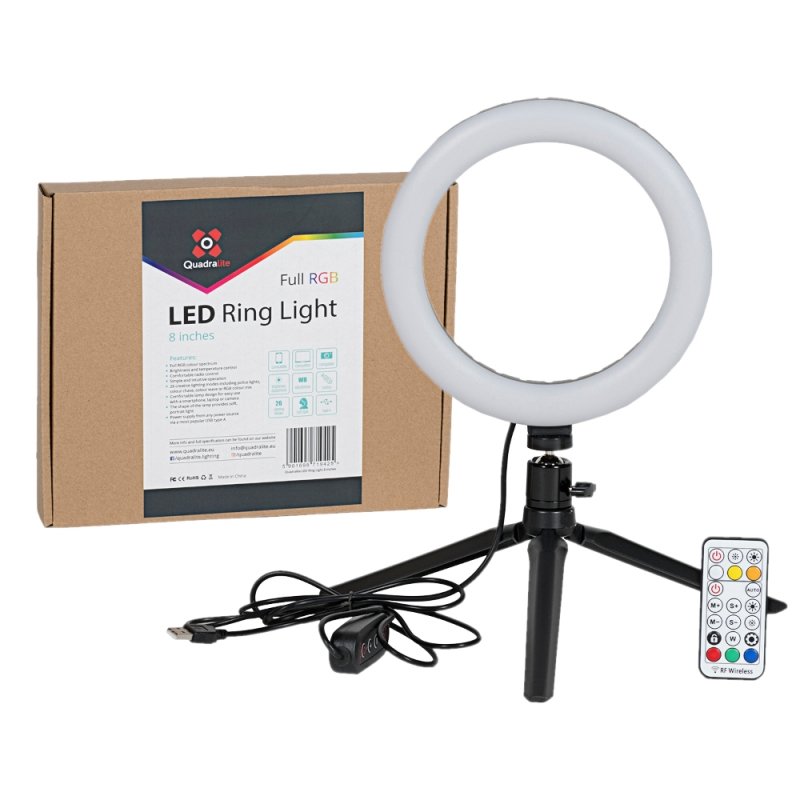 Quadralite Lampa pierścieniowa RGB LED Ring Light 8 cali