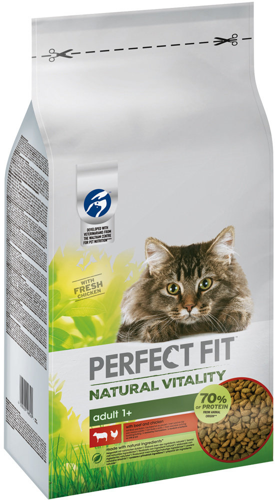 Perfect Fit 20% taniej! sucha karma dla kota, różne rodzaje - Natural Vitality Adult 1+, wołowina i kurczak, 650 g
