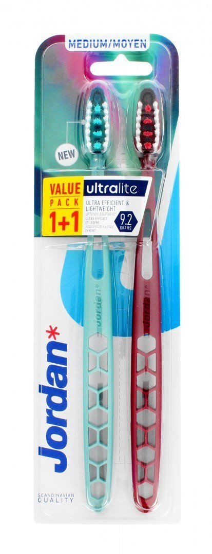 Jordan Ultralite Szczoteczka Do Zębów Duo - Medium 1Op.-2Szt.(1+1) - Mix Kolorów