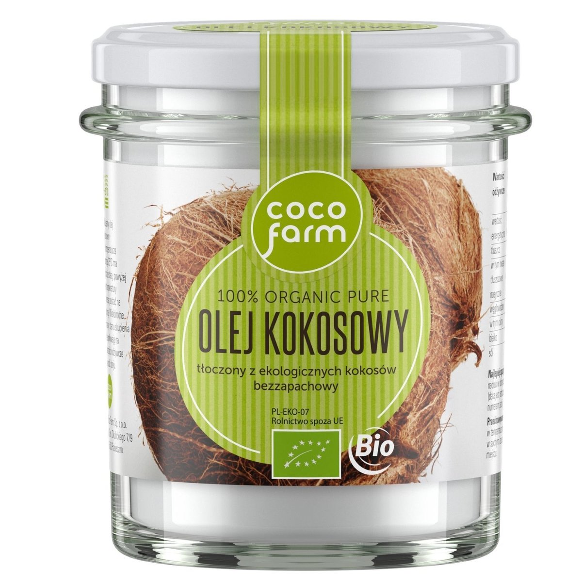 Coco Farm Olej kokosowy 100% organic pure 240g -