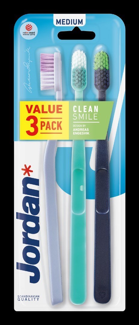 Jordan Szczoteczka do zębów Clean Smile Medium 2+1