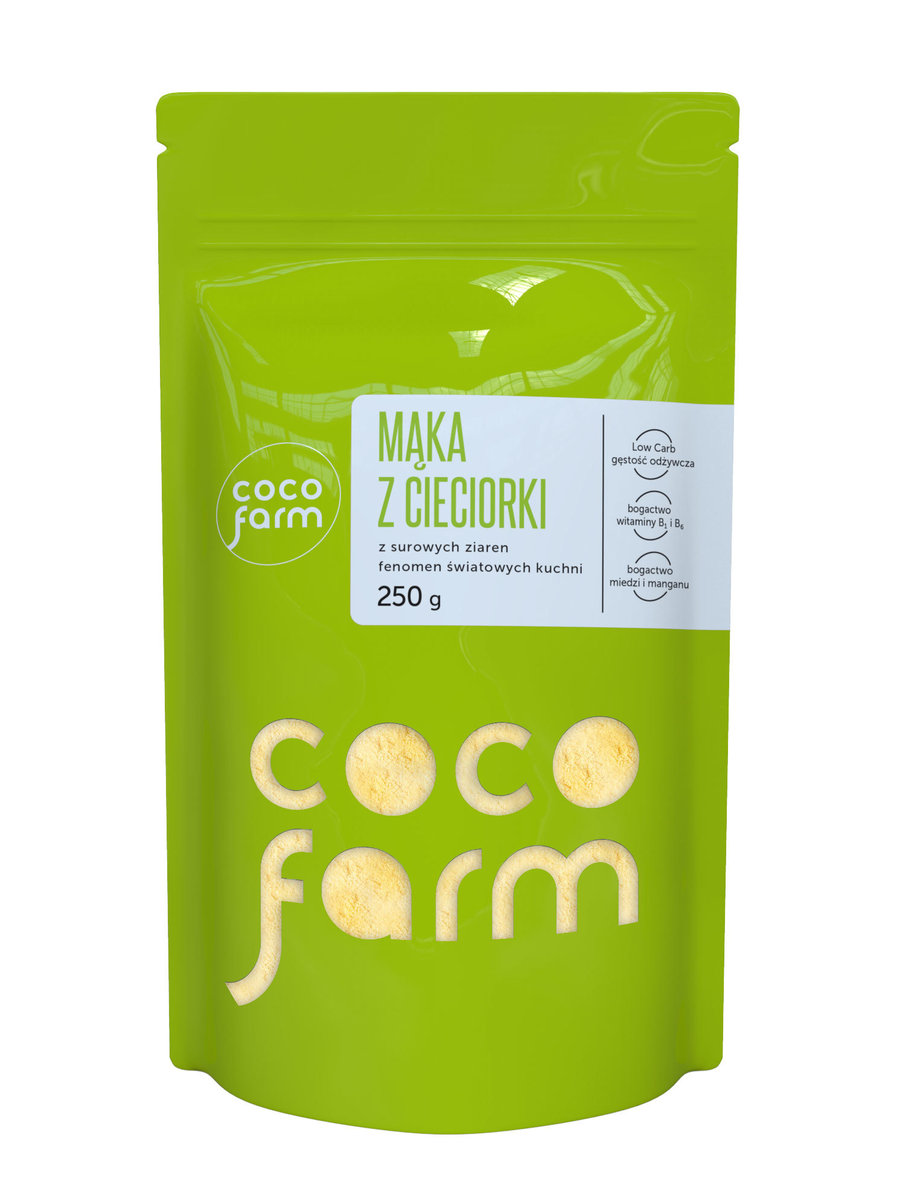 Coco Farm Mąka Z Cieciorki Z Surowych Ziaren, Fenomen Światowych Kuchni 250G