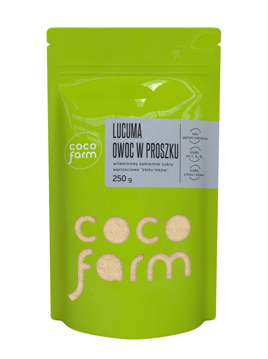 Coco Farm Lucuma Owoc W Proszku, Witaminowy Zamiennik Cukru, Wartościowe 